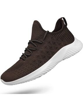 Women's Brown Walking Sneakers Running Non Slip Tennis Lightweight Gym Shoes